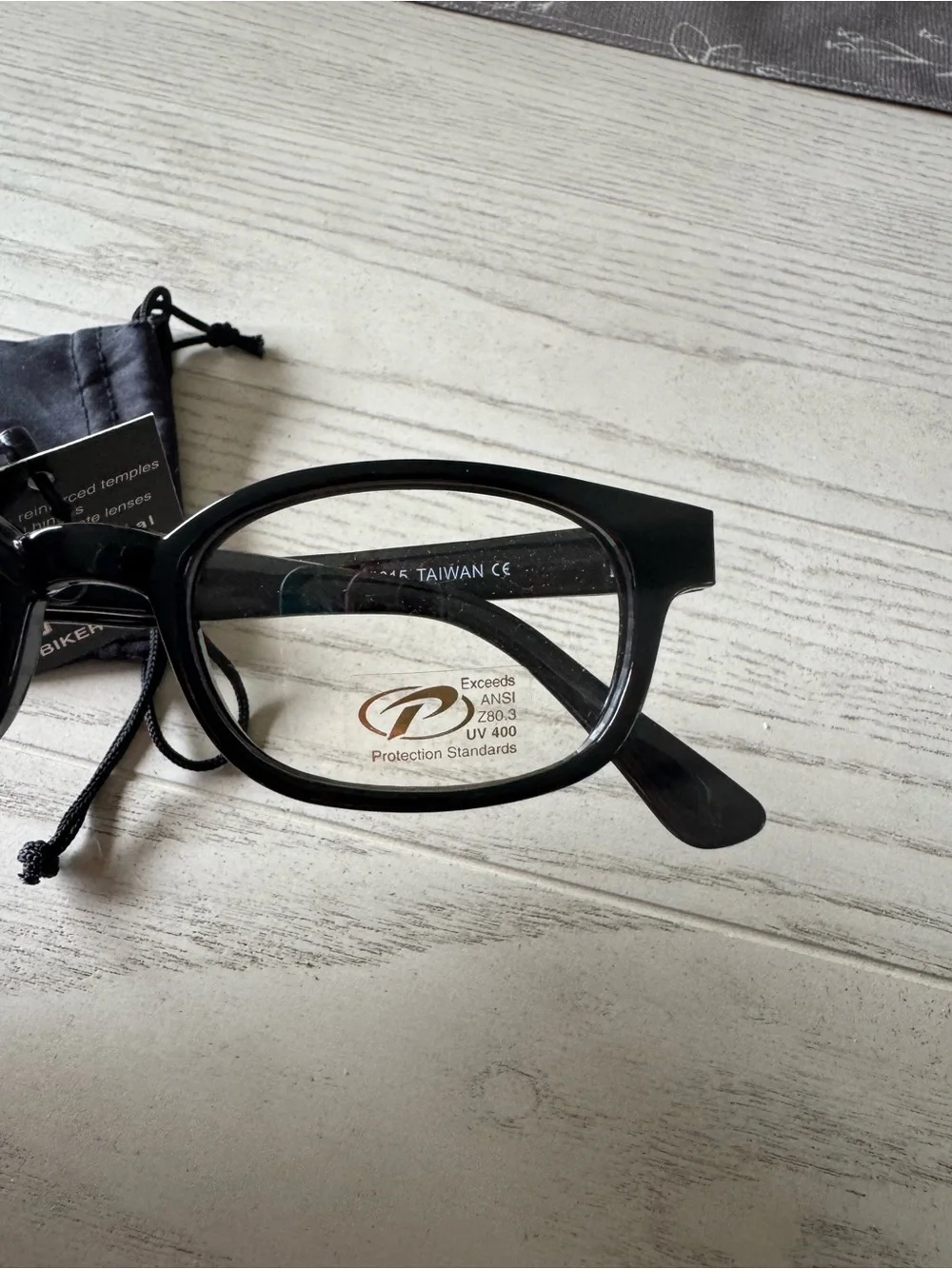 Original KD’s Black Biker Shades with Soft Pouch